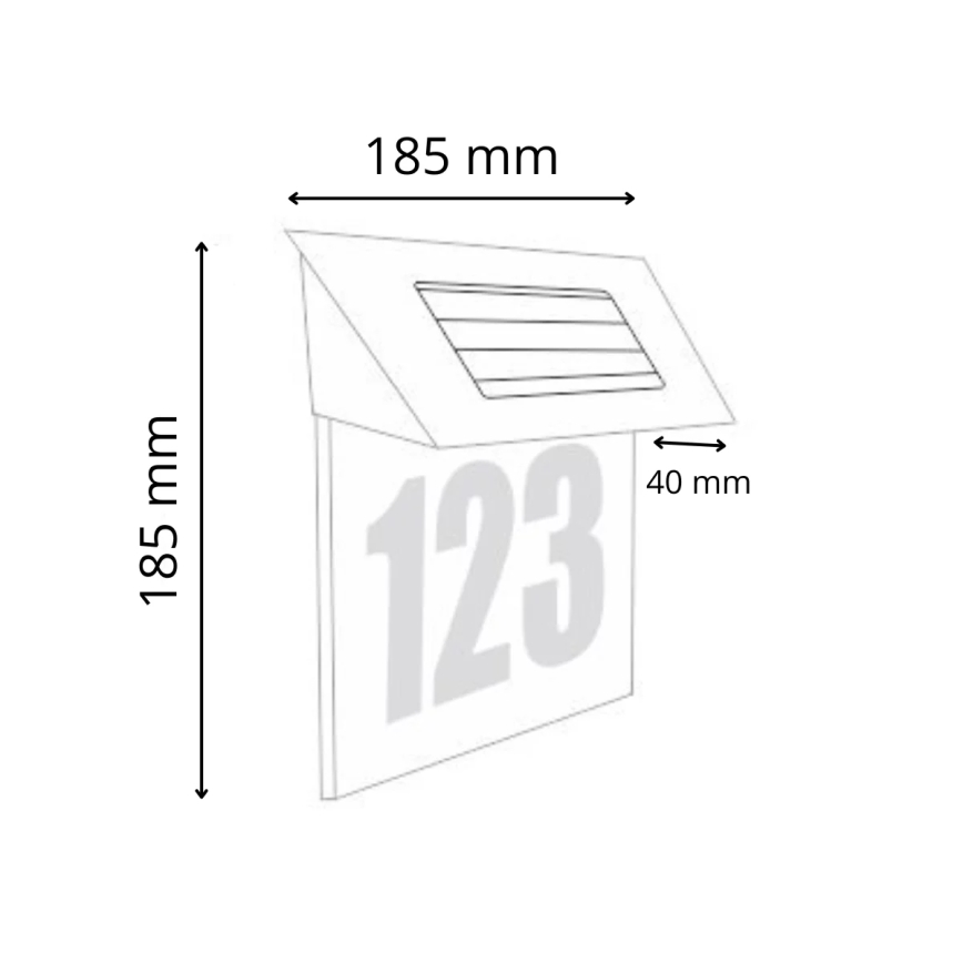 LED Solar verlicht huisnummer LED/1,2V 200 mAh IP44