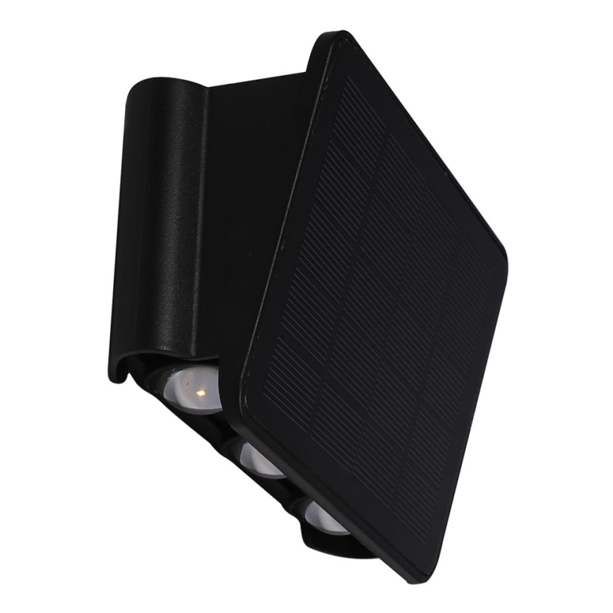 LED Solar wandlamp ALF LED/4W/1200 mAh 6000K IP54 zwart