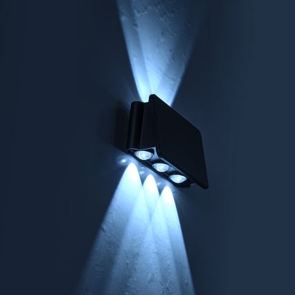 LED Solar wandlamp ALF LED/4W/1200 mAh 6000K IP54 zwart
