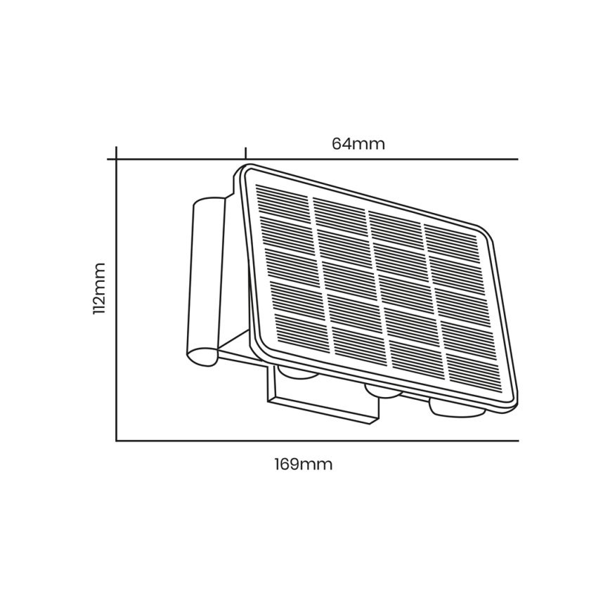 LED Solar wandlamp ALF LED/4W/1200 mAh 6000K IP54 zwart