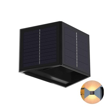 LED Solar wandlamp CUBUS 2xLED/1,5W/3,7V 1500 mAh IP54