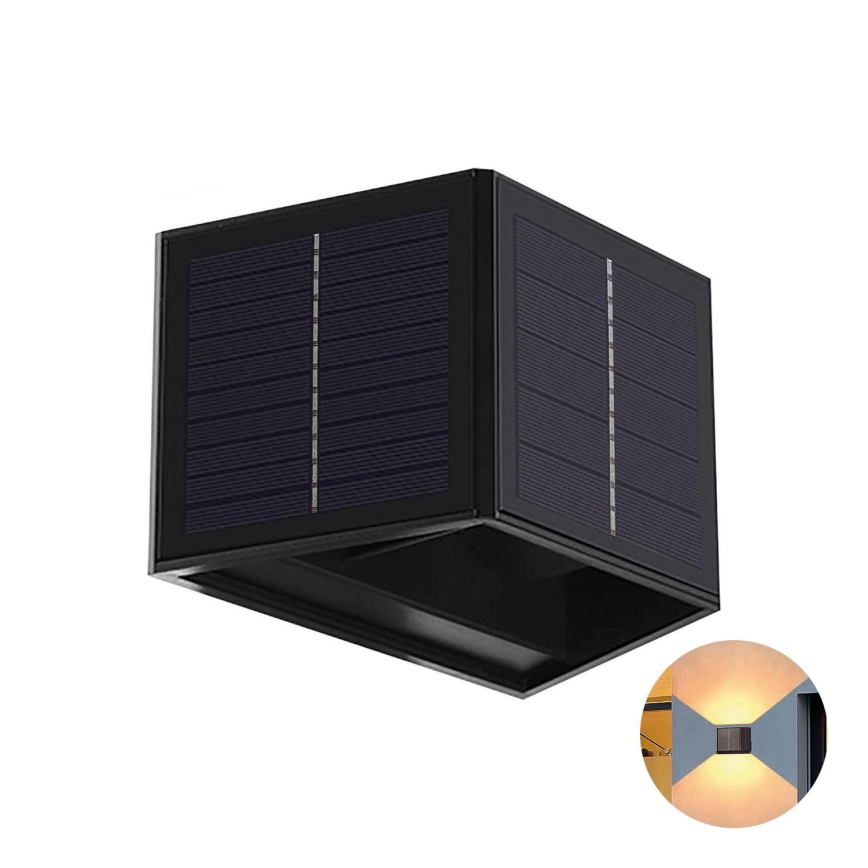 LED Solar wandlamp CUBUS 2xLED/1,5W/3,7V 1500 mAh IP54