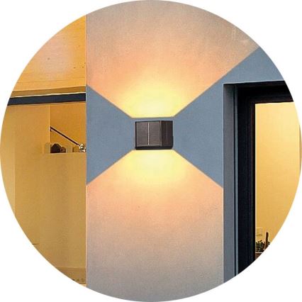 LED Solar wandlamp CUBUS 2xLED/1,5W/3,7V 1500 mAh IP54