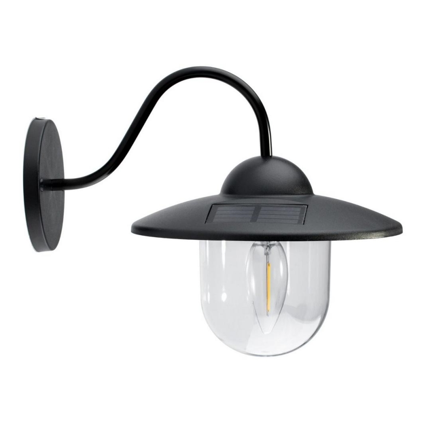 LED Solar wandlamp LED/0,5W/1,2V 600 mAh IP44 zwart