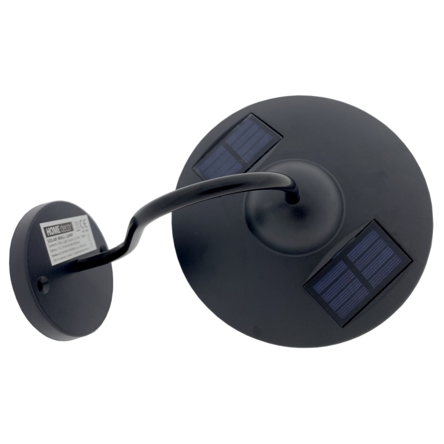 LED Solar wandlamp LED/0,5W/1,2V 600 mAh IP44 zwart