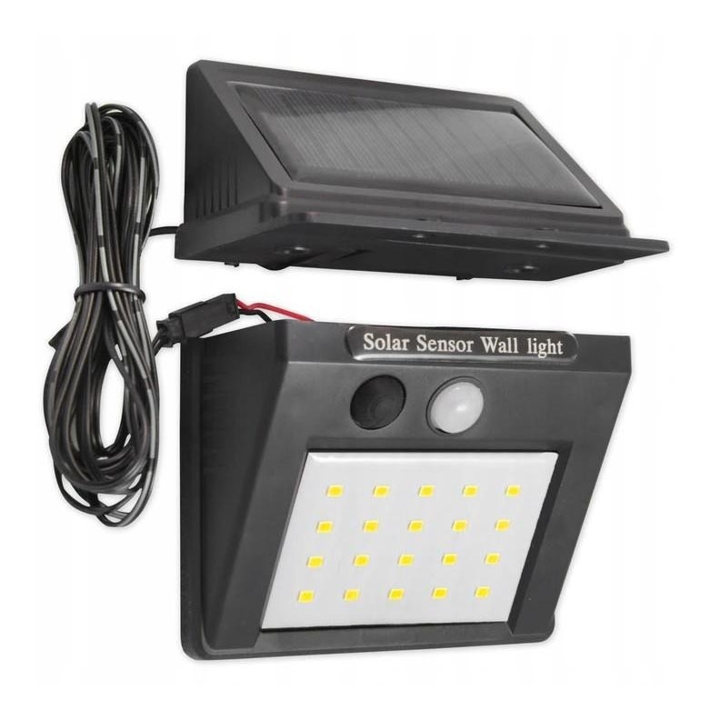 LED Solar wandlamp met sensor en extern paneel LED/0,55W/3,7V 1200 mAh IP65