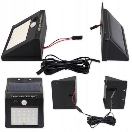LED Solar wandlamp met sensor en extern paneel LED/0,55W/3,7V 1200 mAh IP65
