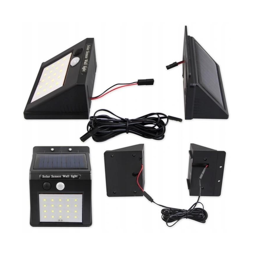 LED Solar wandlamp met sensor en extern paneel LED/0,55W/3,7V 1200 mAh IP65