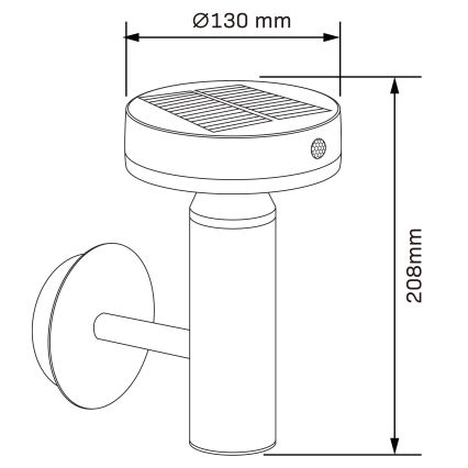 LED Solar wandlamp met sensor GWINEA LED/4,5W/3,7V 2000 mAh IP44 zwart