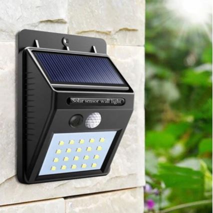 LED Solar wandlamp met sensor LED/0,55W/3,7V 1200 mAh IP65