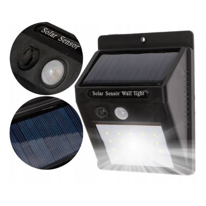 LED Solar wandlamp met sensor LED/0,55W/3,7V 1200 mAh IP65