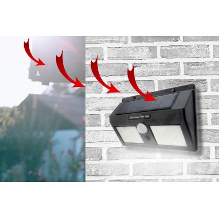 LED Solar wandlamp met sensor LED/1,2W/3,7V 2400 mAh IP54