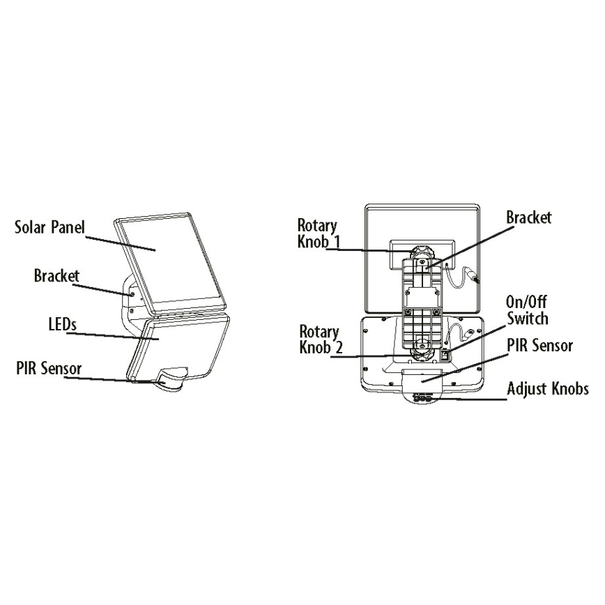 LED Solar wandlamp met sensor LED/12W/3,7V 4000 mAh IP54