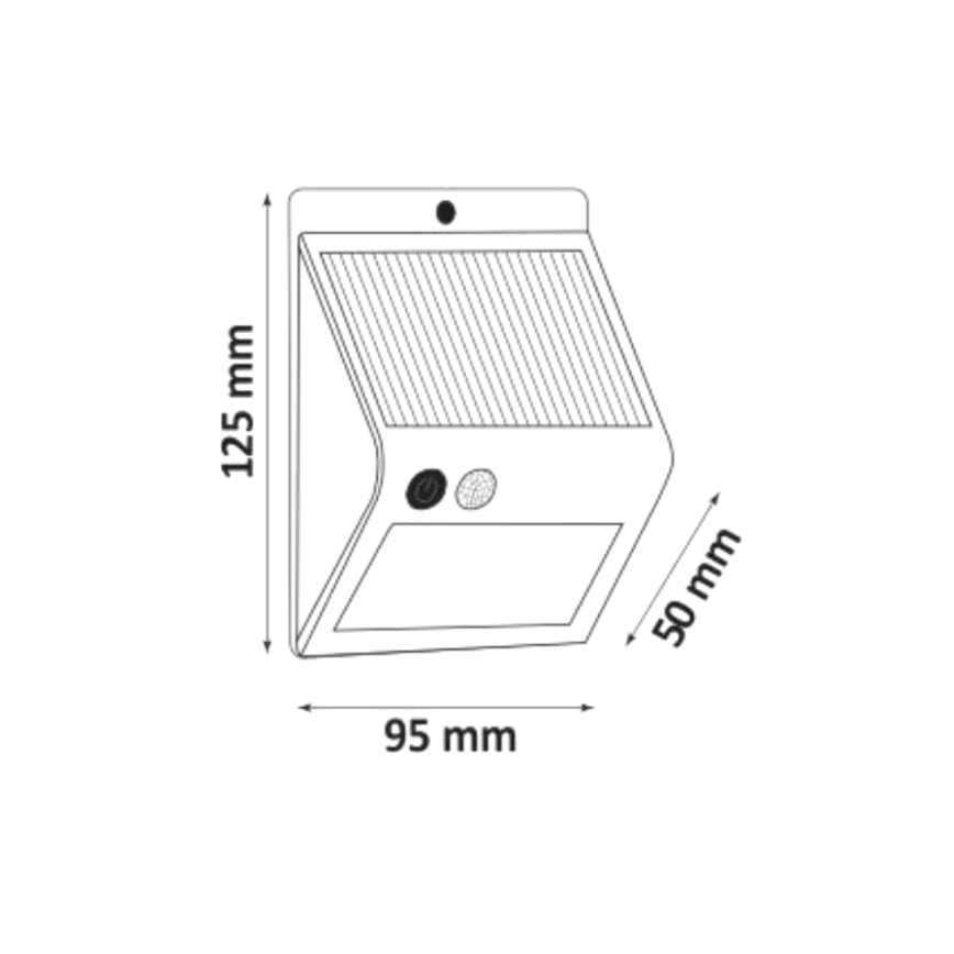 LED Solar wandlamp met sensor LED/2,2W/3,7V 2200 mAh IP44