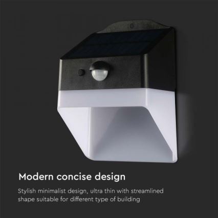 LED Solar wandlamp met sensor LED/2W/3,7V 4000K IP65