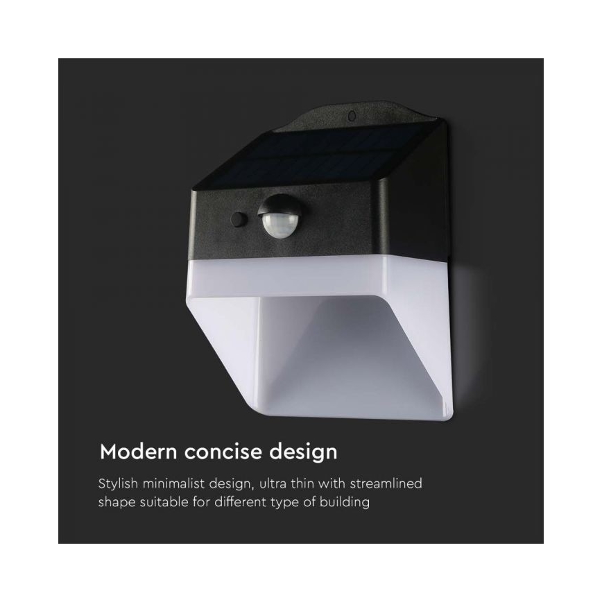 LED Solar wandlamp met sensor LED/2W/3,7V 4000K IP65