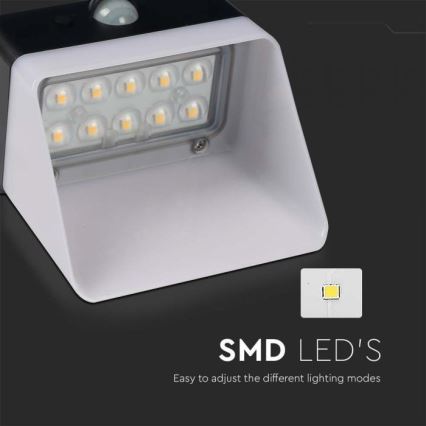 LED Solar wandlamp met sensor LED/2W/3,7V 4000K IP65
