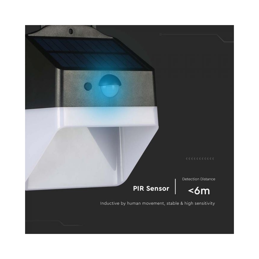 LED Solar wandlamp met sensor LED/2W/3,7V 4000K IP65