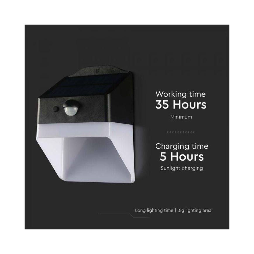 LED Solar wandlamp met sensor LED/2W/3,7V 4000K IP65