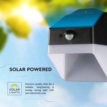LED Solar wandlamp met sensor LED/2W/3,7V 4000K IP65