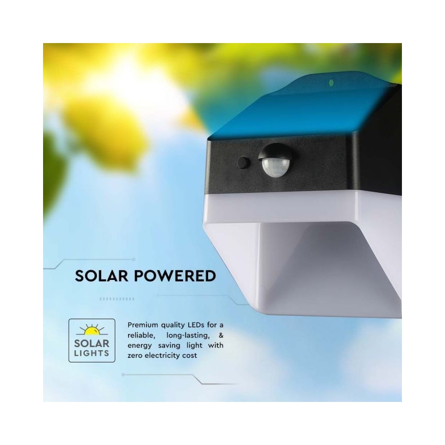 LED Solar wandlamp met sensor LED/2W/3,7V 4000K IP65