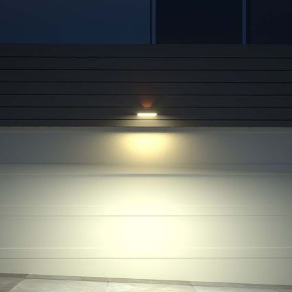 LED Solar wandlamp met sensor LED/3W/3,7V 3000K/4000K IP65 1200 mAh zwart