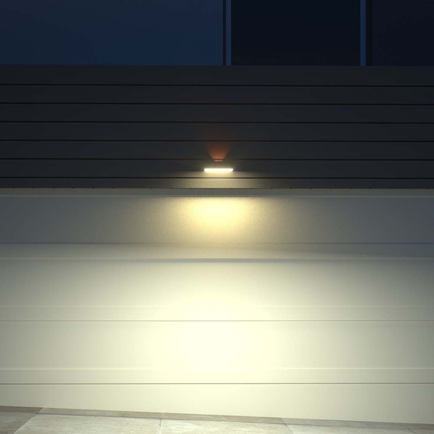 LED Solar wandlamp met sensor LED/3W/3,7V 3000K/4000K IP65 1200 mAh zwart