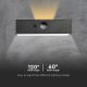 LED Solar wandlamp met sensor LED/3W/3,7V 3000K/4000K IP65 zwart