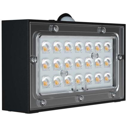 LED Solar wandlamp met sensor LED/3W/3,7V 3000K/4000K IP65 1200 mAh zwart