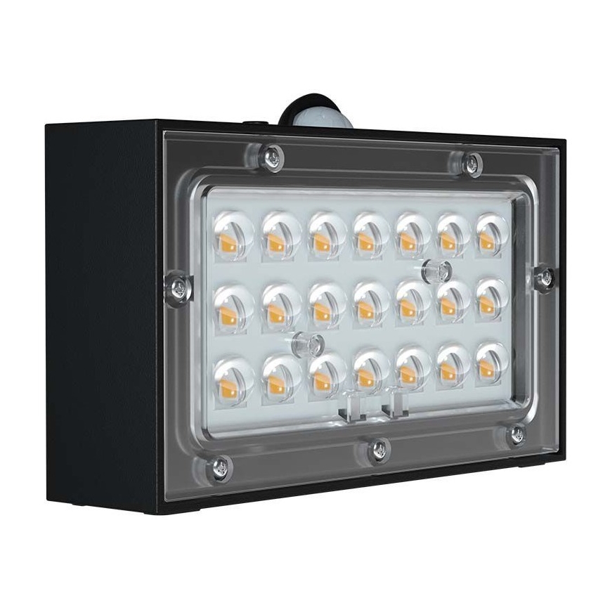 LED Solar wandlamp met sensor LED/3W/3,7V 3000K/4000K IP65 1200 mAh zwart