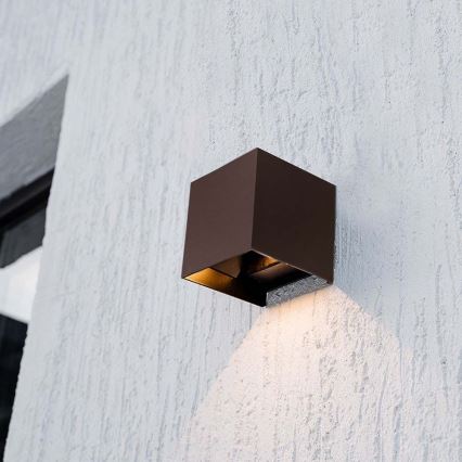 LED Solar wandlamp met sensor LED/9W/3,7V 3000/4000/5000K 2600 mAh IP65 bruin