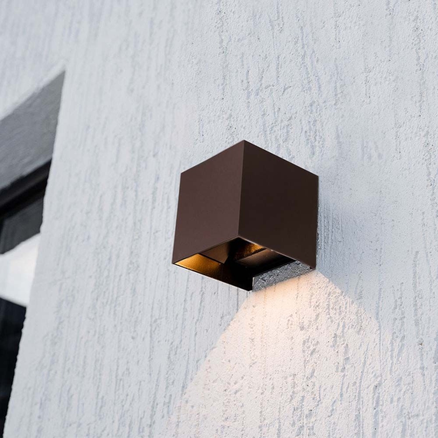 LED Solar wandlamp met sensor LED/9W/3,7V 3000/4000/5000K 2600 mAh IP65 bruin