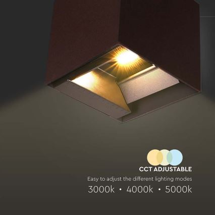 LED Solar wandlamp met sensor LED/9W/3,7V 3000/4000/5000K 2600 mAh IP65 bruin