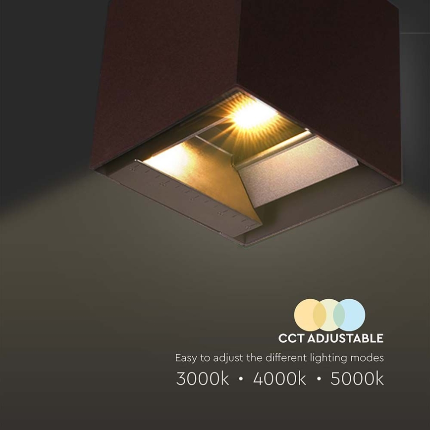 LED Solar wandlamp met sensor LED/9W/3,7V 3000/4000/5000K 2600 mAh IP65 bruin