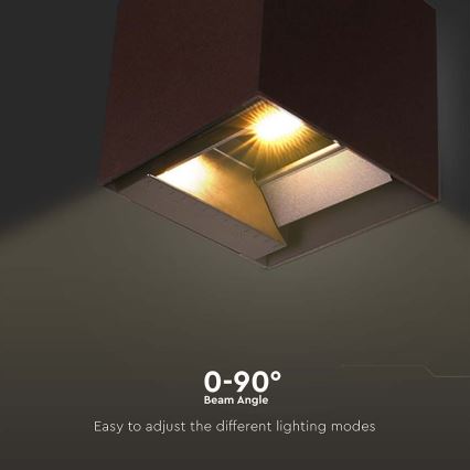 LED Solar wandlamp met sensor LED/9W/3,7V 3000/4000/5000K 2600 mAh IP65 bruin