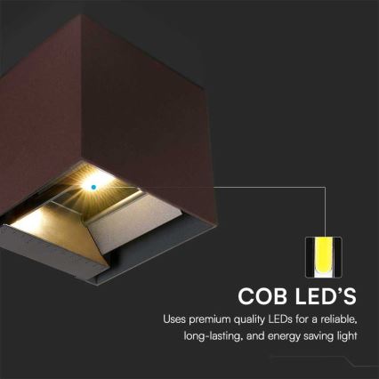 LED Solar wandlamp met sensor LED/9W/3,7V 3000/4000/5000K 2600 mAh IP65 bruin