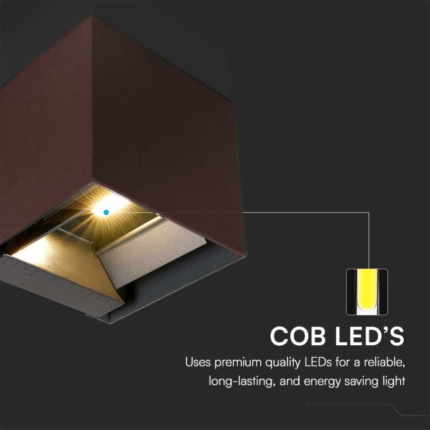 LED Solar wandlamp met sensor LED/9W/3,7V 3000/4000/5000K 2600 mAh IP65 bruin