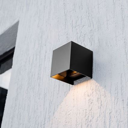 LED Solar wandlamp met sensor LED/9W/3,7V 3000/4000/5000K 2600 mAh IP65 zwart
