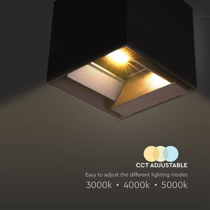 LED Solar wandlamp met sensor LED/9W/3,7V 3000/4000/5000K 2600 mAh IP65 zwart