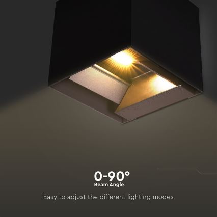 LED Solar wandlamp met sensor LED/9W/3,7V 3000/4000/5000K 2600 mAh IP65 zwart