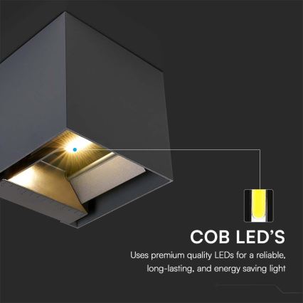 LED Solar wandlamp met sensor LED/9W/3,7V 3000/4000/5000K 2600 mAh IP65 zwart