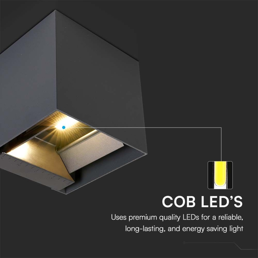 LED Solar wandlamp met sensor LED/9W/3,7V 3000/4000/5000K 2600 mAh IP65 zwart