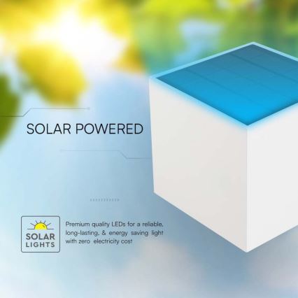 LED Solar wandlamp met sensor LED/9W/3,7V IP65 3000K 2600 mAh wit