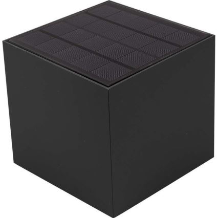 LED Solar wandlamp met sensor LED/9W/3,7V IP65 3000K zwart