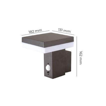 LED Solar wandlamp met sensor SOLARIS2 LED / 5,5W / 3,7V 4000K IP44