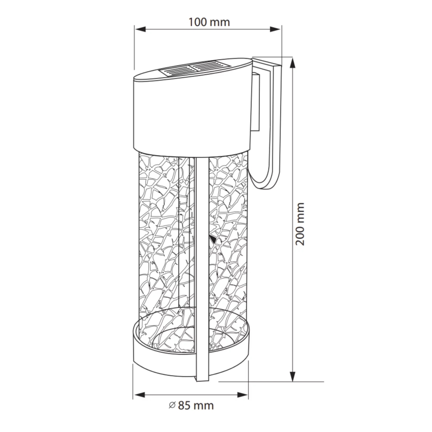 LED Solar wandlamp VETRO LED/1,2V 600 mAh IP44