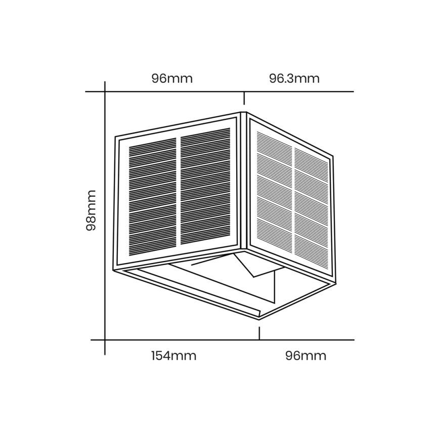 LED Solar wandlamp WINGS LED/2W/1300 mAh 3,7V 3000K IP54 zwart