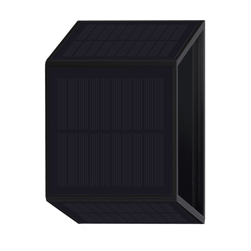 LED Solar wandlamp WINGS LED/2W/1300 mAh 3,7V 6000K IP54 zwart