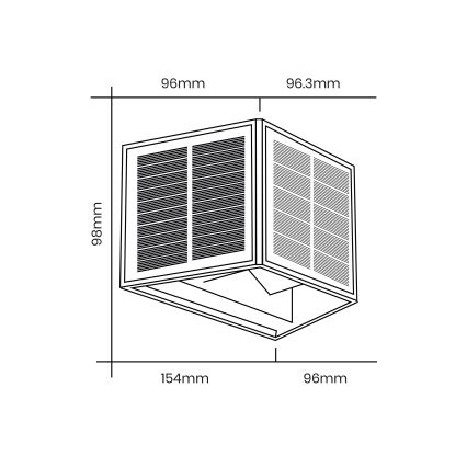 LED Solar wandlamp WINGS LED/2W/1300 mAh 3,7V 6000K IP54 zwart