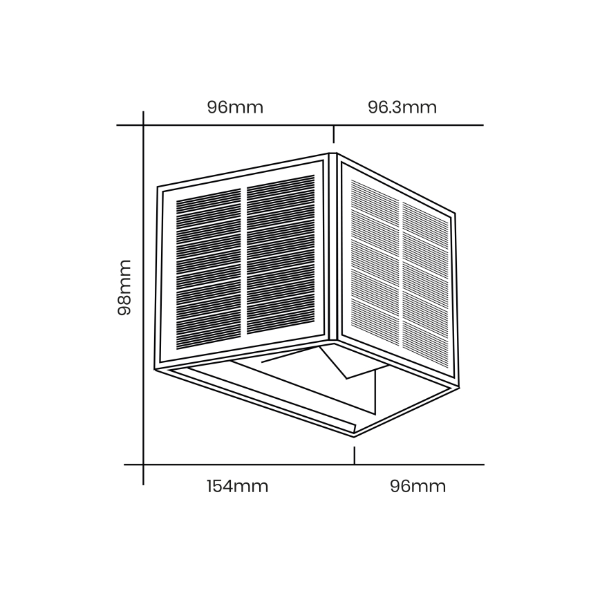 LED Solar wandlamp WINGS LED/2W/1300 mAh 3,7V 6000K IP54 zwart
